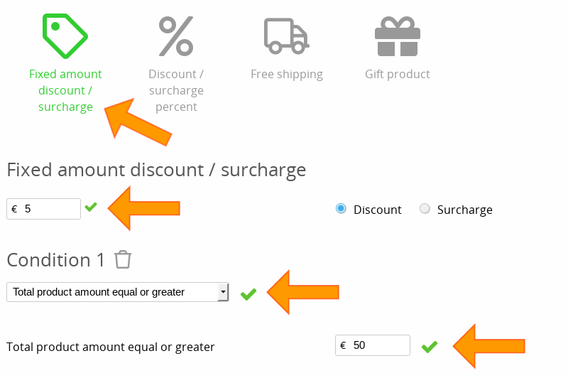 Fixed amount discount